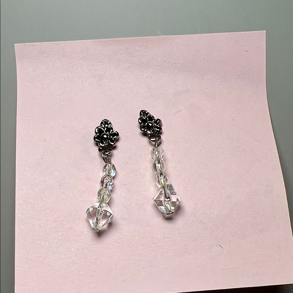Elegant Silver and clear Drop Earrings